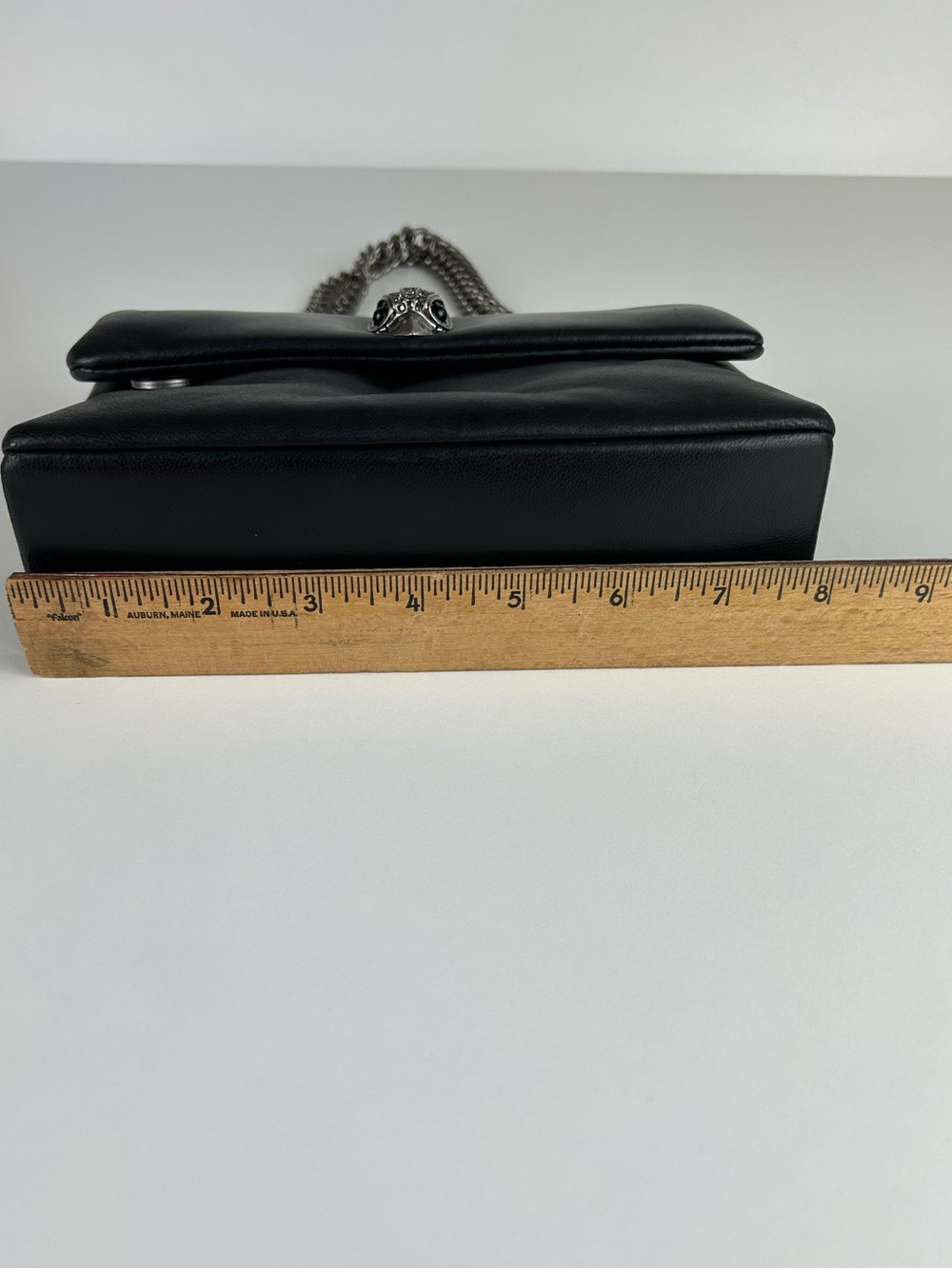 Kurt Geiger Black Leather Chain-Strap Handbag THE KEW - Picture 10 of 14